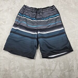 OP Ocean Pacific Mens Surfer Blue Striped Board Swim Shorts Sz M 32-34, Lined